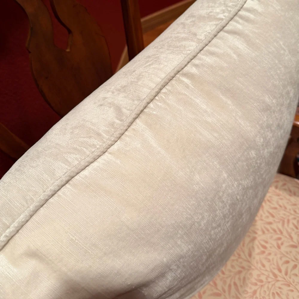 Set of Two Velvet Ivory PILLOW COVERS - 26x26